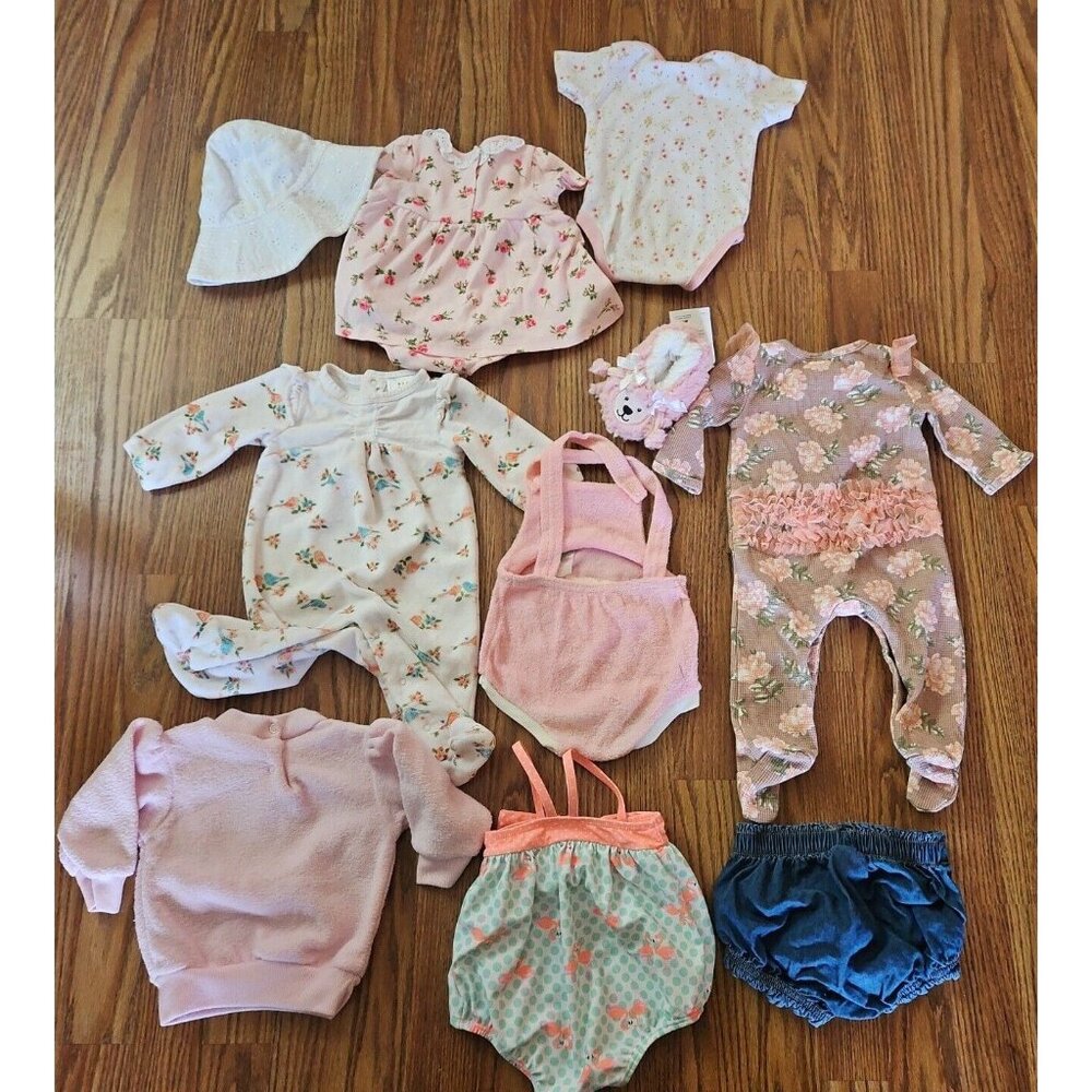 Girls Clothes Lot Sz 3M 3-6 Mos 10pc Baby Swimsuit Absorba Laura Ashley Dress
